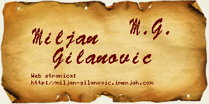 Miljan Gilanović vizit kartica